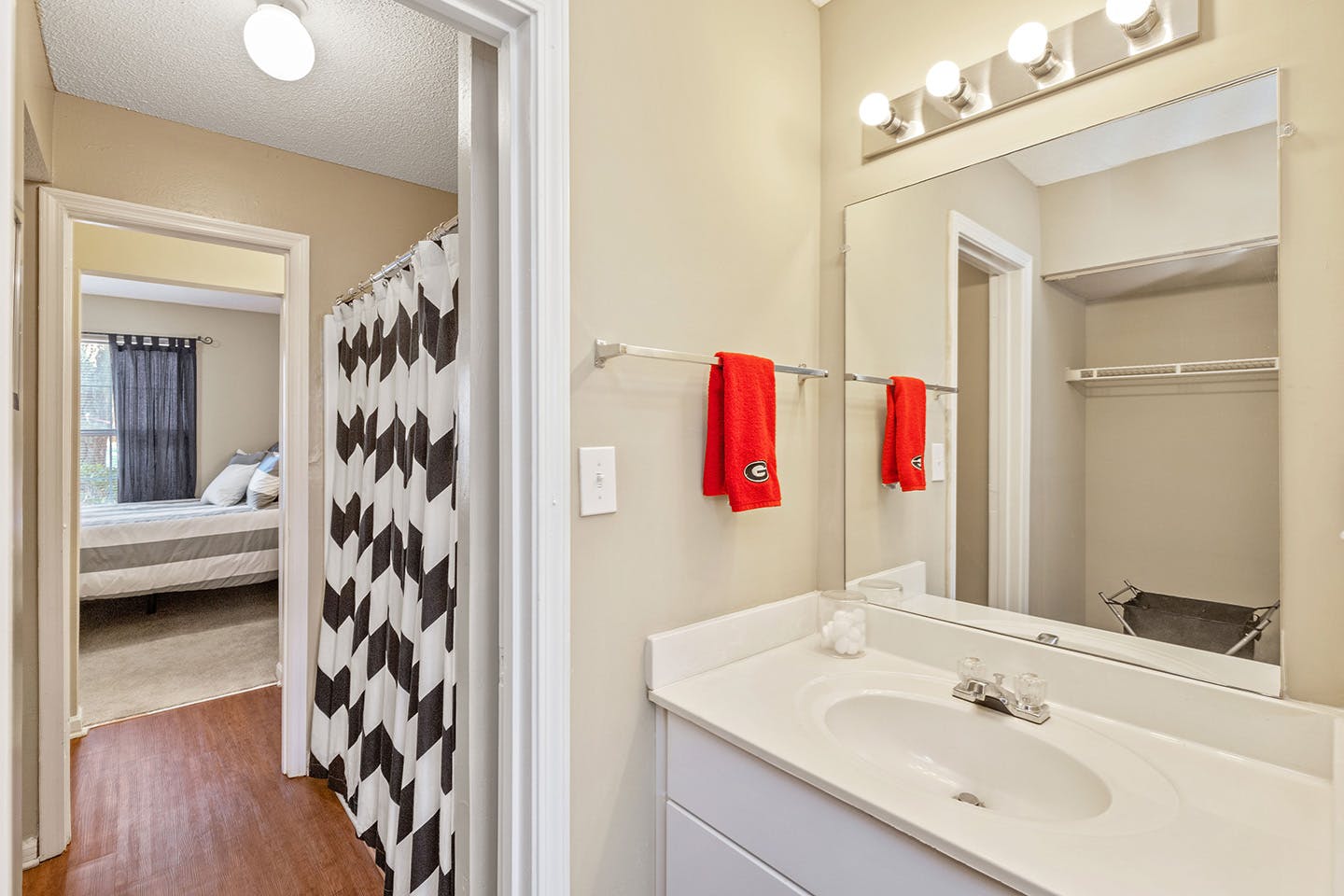 Modern bathroom with all essentials.