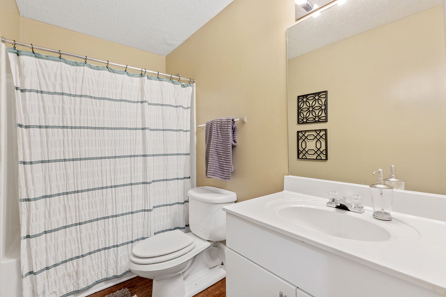 Bright and functional bathroom space.